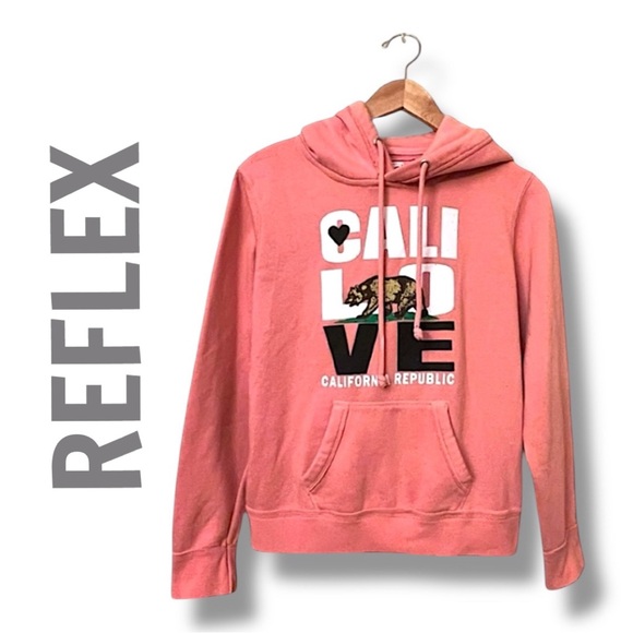 REFLEX peach CALIFORNIA Hoodie “CALI LOVE CALIFORNIA REPUBLIC” SIZE M - Picture 3 of 10